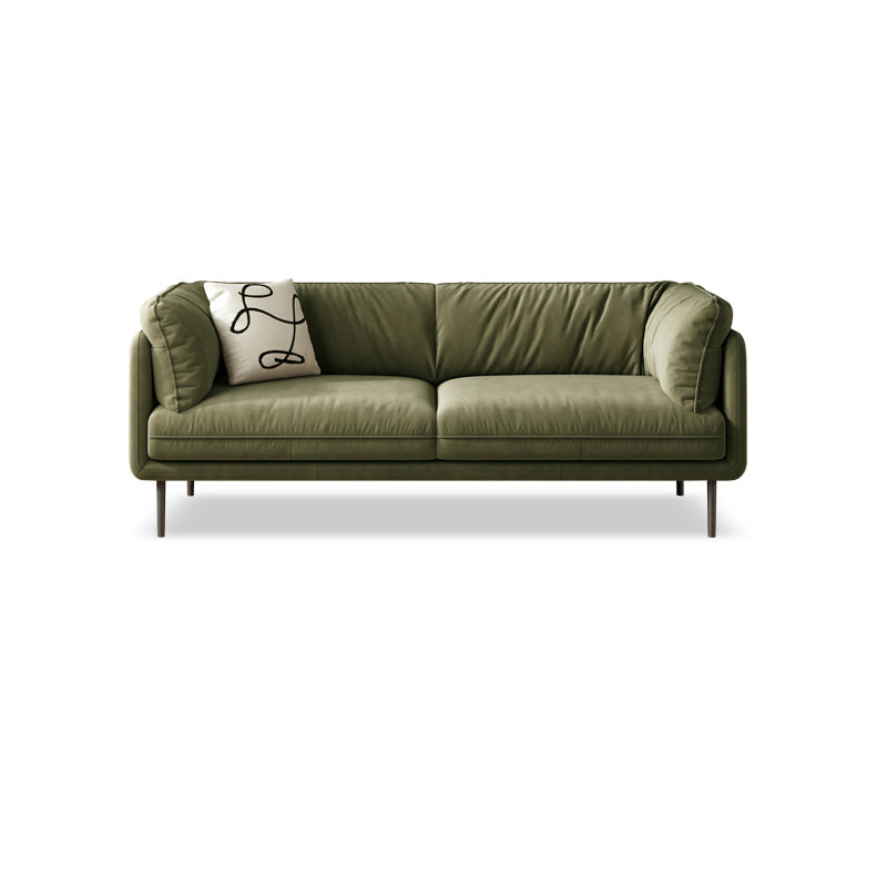 80"High Faux Leather Tuxedo Arm Sewn Pillow Back Sofa, Living Room