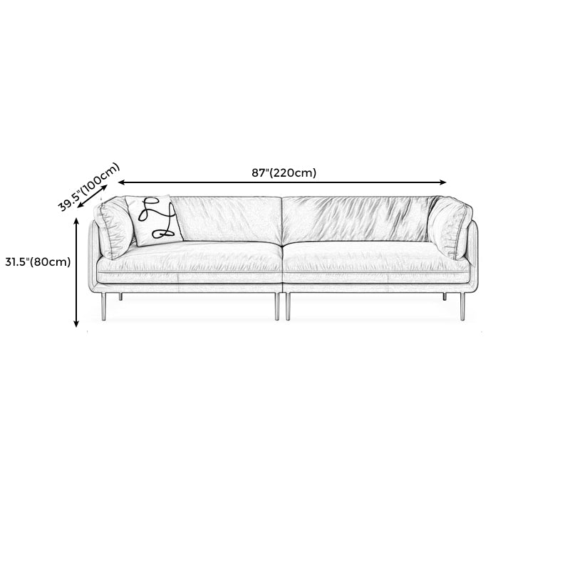 80"High Faux Leather Tuxedo Arm Sewn Pillow Back Sofa, Living Room