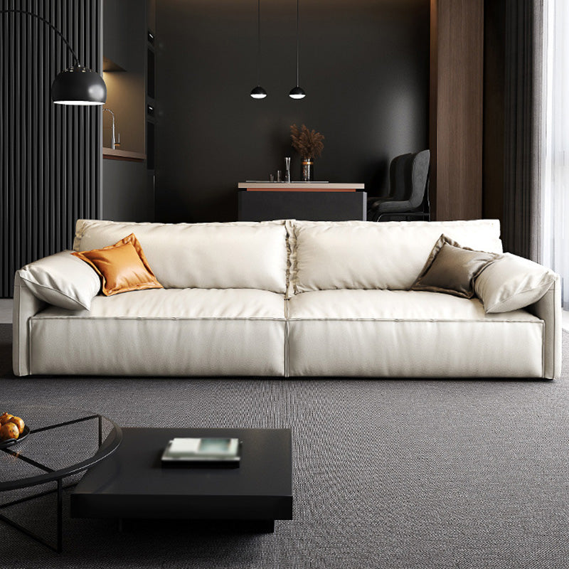 Sofa blanc de style moderne avec tricot à coussin rembourré un rembourrage de siège