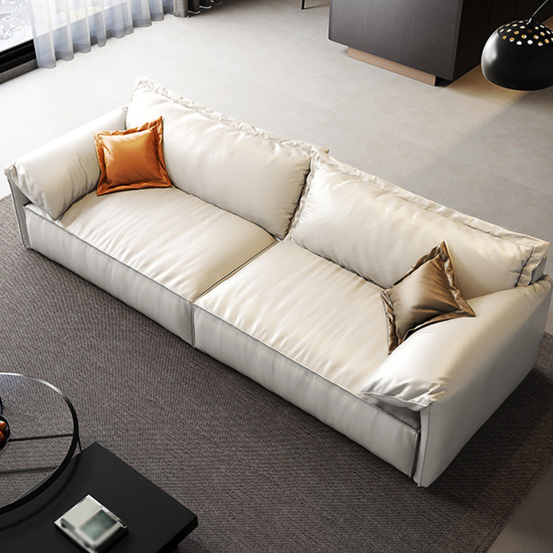 Sofa blanc de style moderne avec tricot à coussin rembourré un rembourrage de siège