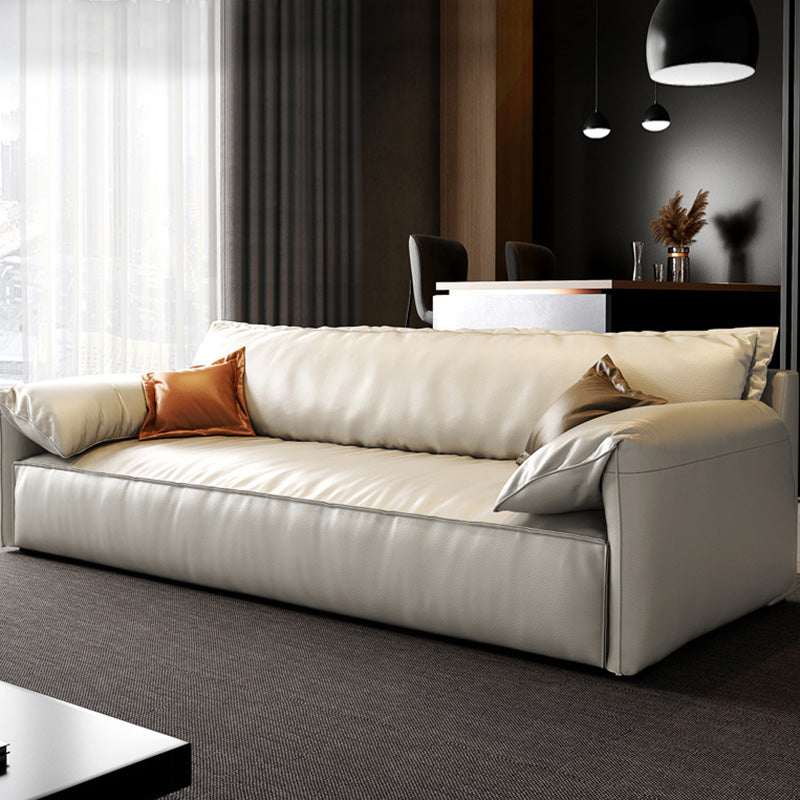 Sofa blanc de style moderne avec tricot à coussin rembourré un rembourrage de siège