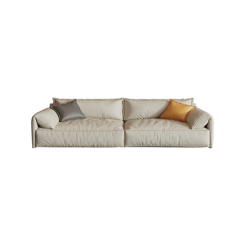 Sofa blanc de style moderne avec tricot à coussin rembourré un rembourrage de siège
