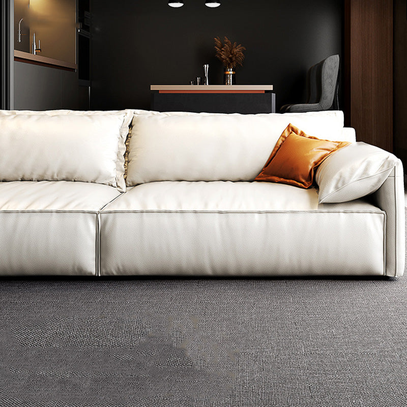 Sofa blanc de style moderne avec tricot à coussin rembourré un rembourrage de siège