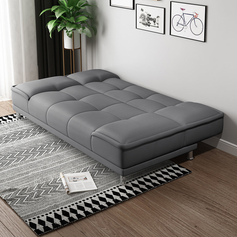 Modern Armless Convertible Chair Single Sleeper Sofa with Biscuit Back