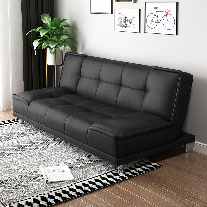 Modern Armless Convertible Chair Single Sleeper Sofa with Biscuit Back