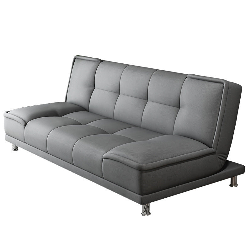 Modern Armless Convertible Chair Single Sleeper Sofa with Biscuit Back