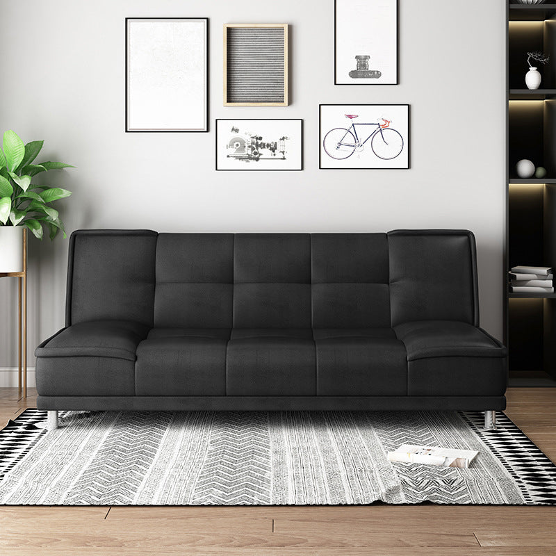 Modern Armless Convertible Chair Single Sleeper Sofa with Biscuit Back
