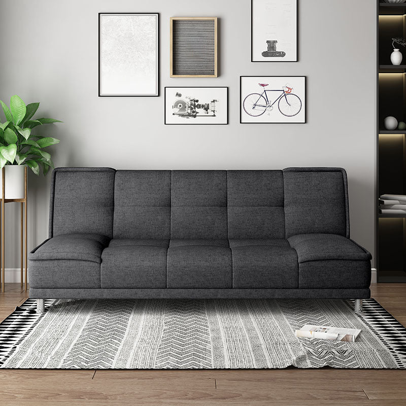 Modern Armless Convertible Chair Single Sleeper Sofa with Biscuit Back