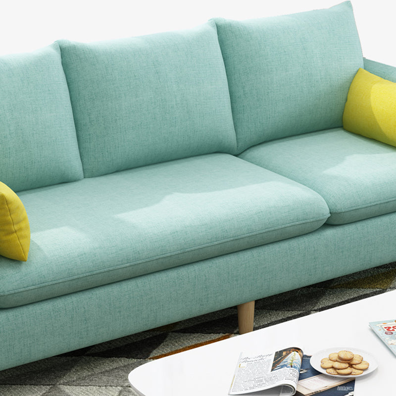 Modern Tuxedo Arm Sofa with Bolster Pillows Standard Sofa with Storage for Living Room