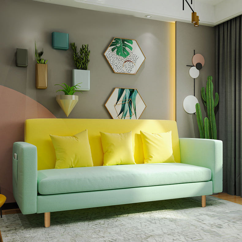 Scandinavian Tight Back Sofa with Storage and Square Arm 65H