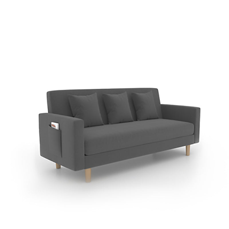 Scandinavian Tight Back Sofa with Storage and Square Arm 65H