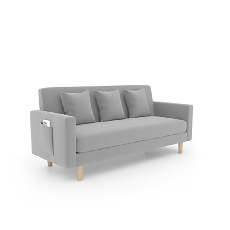 Scandinavian Tight Back Sofa with Storage and Square Arm 65H
