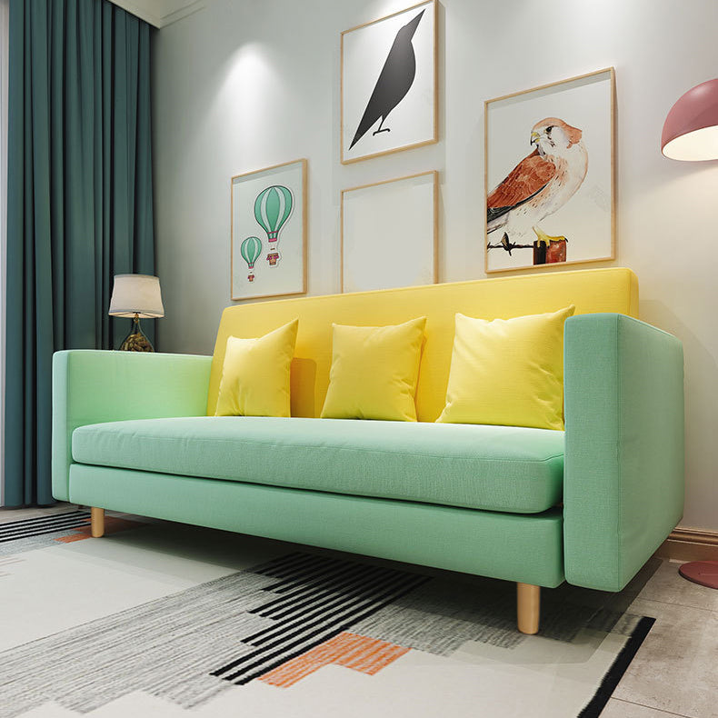 Scandinavian Tight Back Sofa with Storage and Square Arm 65H