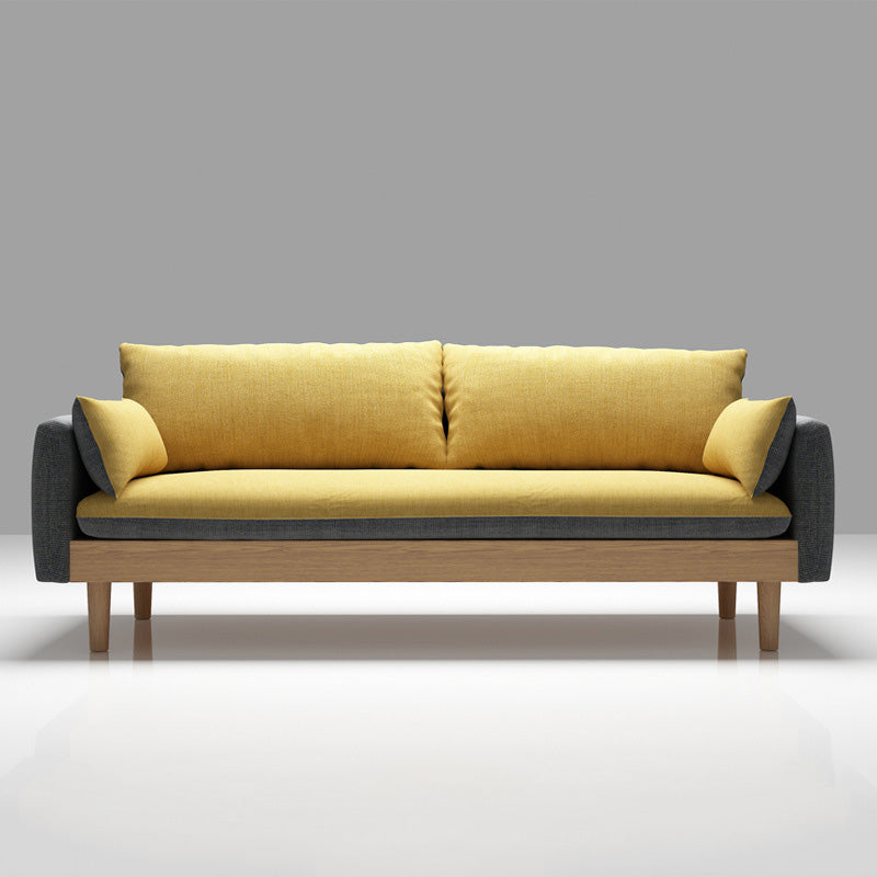 Linen Loose Back Sofa 29.92" High 3-Seat Square Arm Loveseat