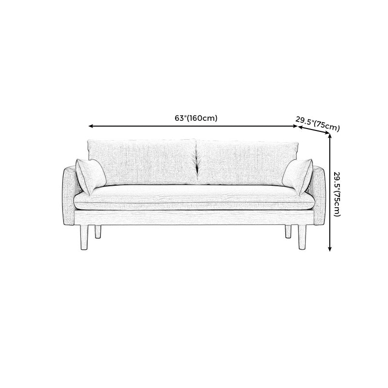 Linen Loose Back Sofa 29.92" High 3-Seat Square Arm Loveseat