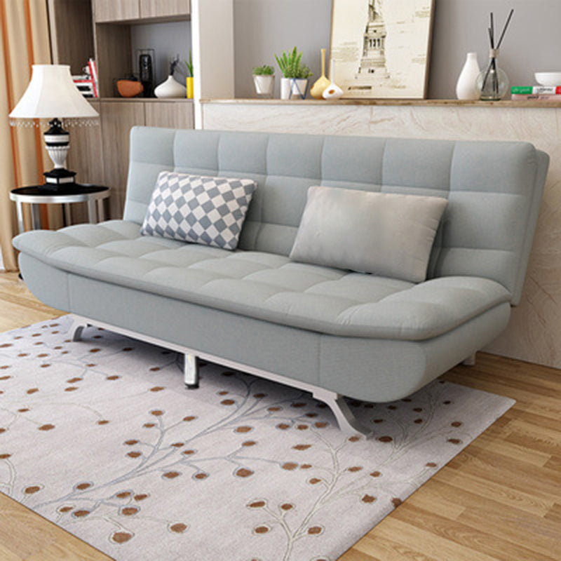 Modern Armless Metal Legs Sofa Faux Leather/Fabric Convertible Sofa