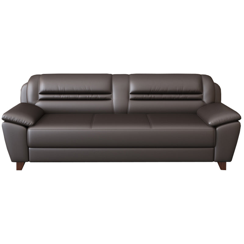 Modern Leather Match Pillow Top Arm Sewn Pillow Back Sofa for Living Room
