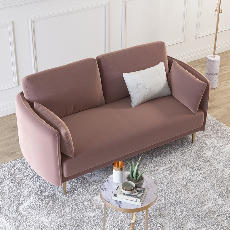 Mid-Century Modern Square Arm Sofa 32.2-In High Cushions Slipcovered Sofa