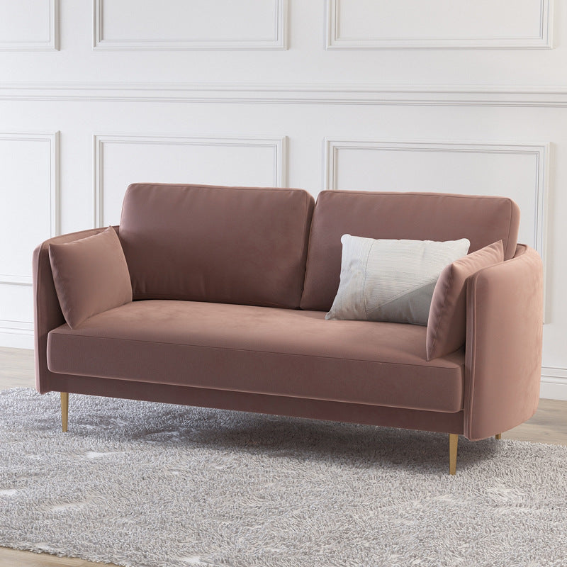 Mid-Century Modern Square Arm Sofa 32.2-In High Cushions Slipcovered Sofa