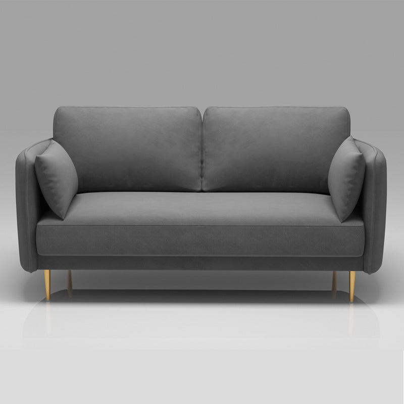 Mid-Century Modern Square Arm Sofa 32.2-In High Cushions Slipcovered Sofa
