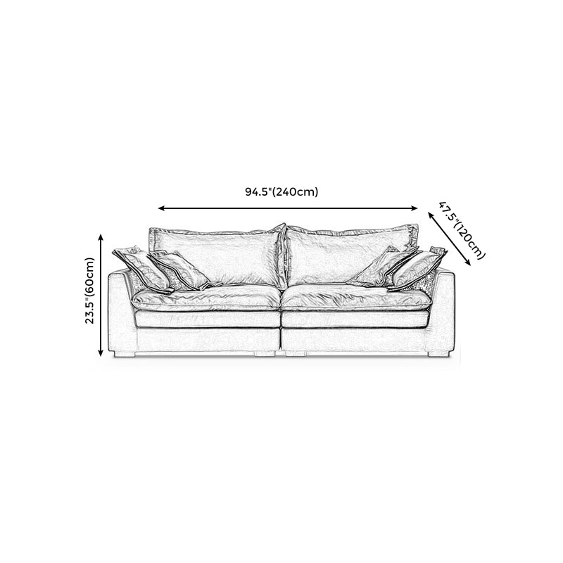 Black Contemporary Faux Leather Tuxedo Arm Sofa with Bolster Pillows for Living Room