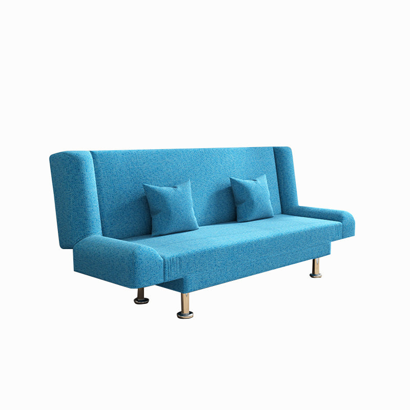 75"Modern Linen Recessed Arm Foldable Convertible Sleeper Sofa