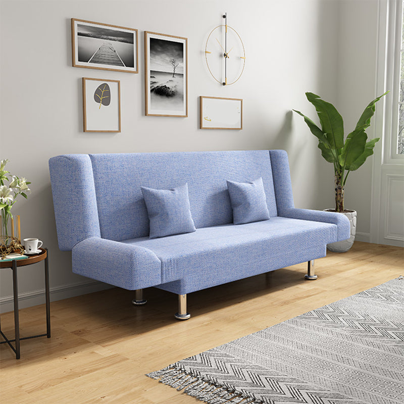 75"Modern Linen Recessed Arm Foldable Convertible Sleeper Sofa