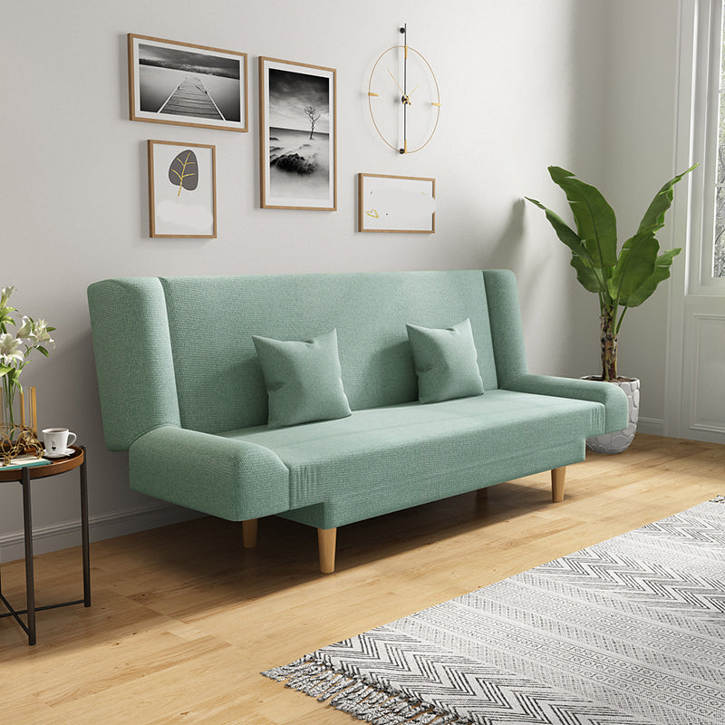 75"Modern Linen Recessed Arm Foldable Convertible Sleeper Sofa