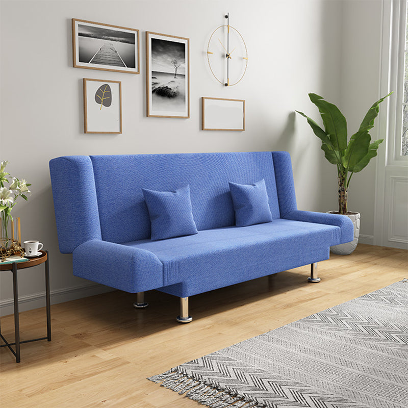 75"Modern Linen Recessed Arm Foldable Convertible Sleeper Sofa