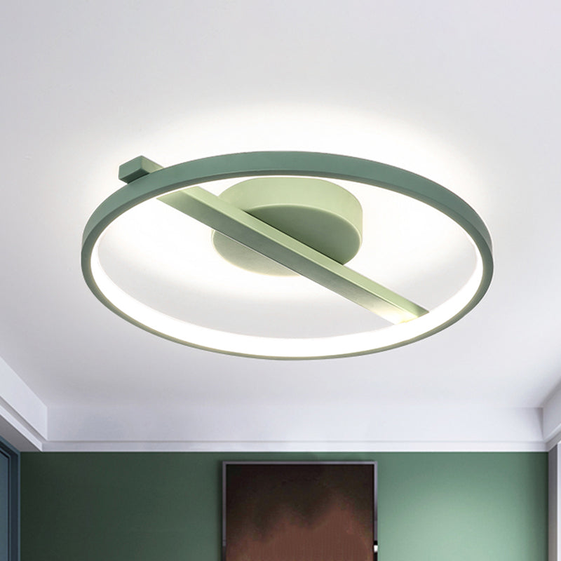 Acryl Ring Inbouw Modernisme Zwart/Wit/Blauw Plafondgemonteerd Licht voor Woonkamer in Warm/Wit, 12,5"/16,5"/20,5" Dia