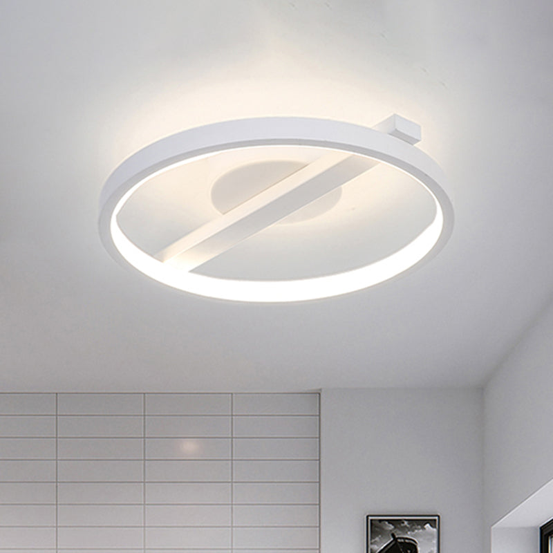 Acryl Ring Inbouw Modernisme Zwart/Wit/Blauw Plafondgemonteerd Licht voor Woonkamer in Warm/Wit, 12,5"/16,5"/20,5" Dia