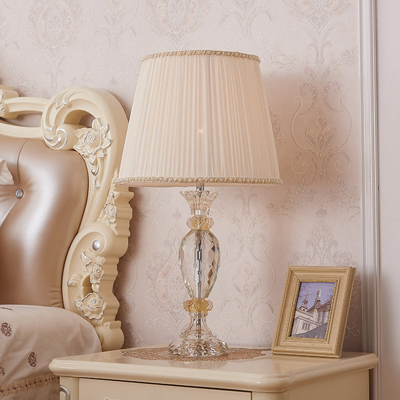 1 Pocage de tête de la tête Éclairage d'éclairage de lecture en cristal à facettes contemporaines en beige