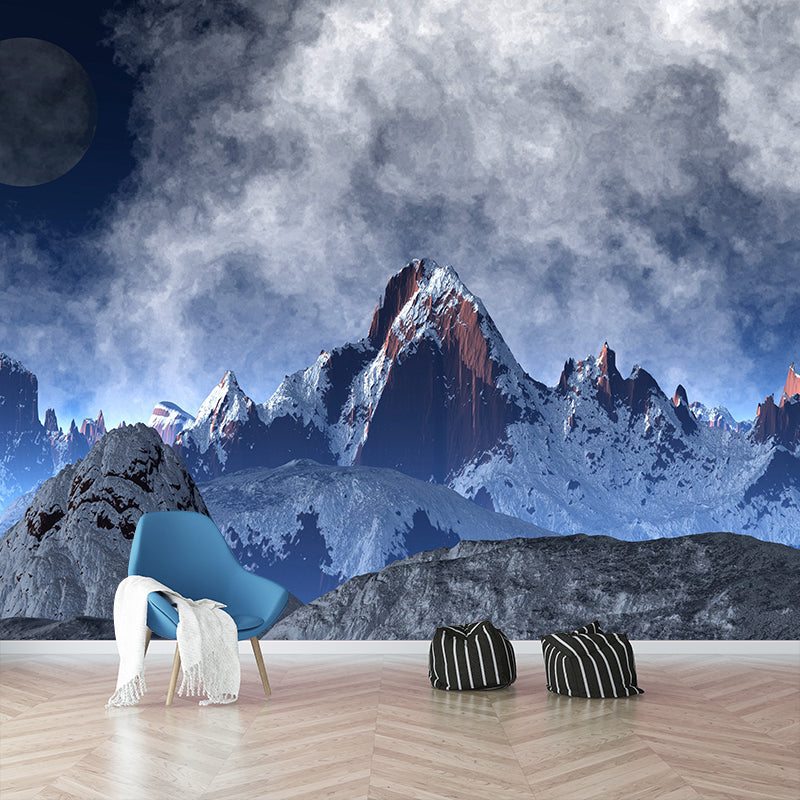 Illustration Wall Mural Wallpaper Mountain Sitting Room Wall Mural