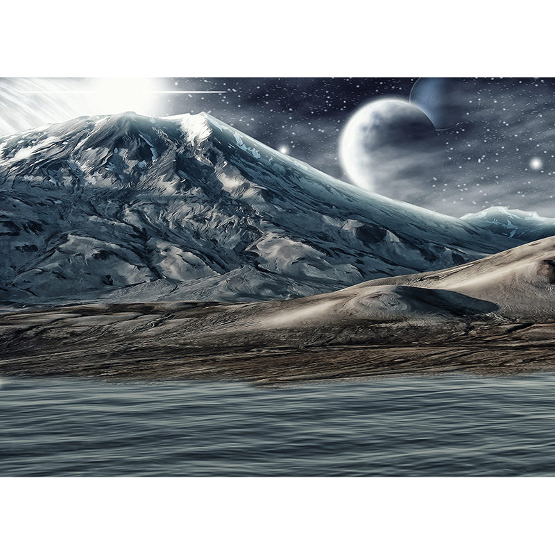 Modern Style Wall Mural Wallpaper Mountain Illustration Sitting Room Wall Mural