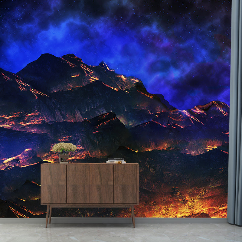 Mountain Illustration Mildew Resistant Mural Wallpaper Living Room Wall Mural