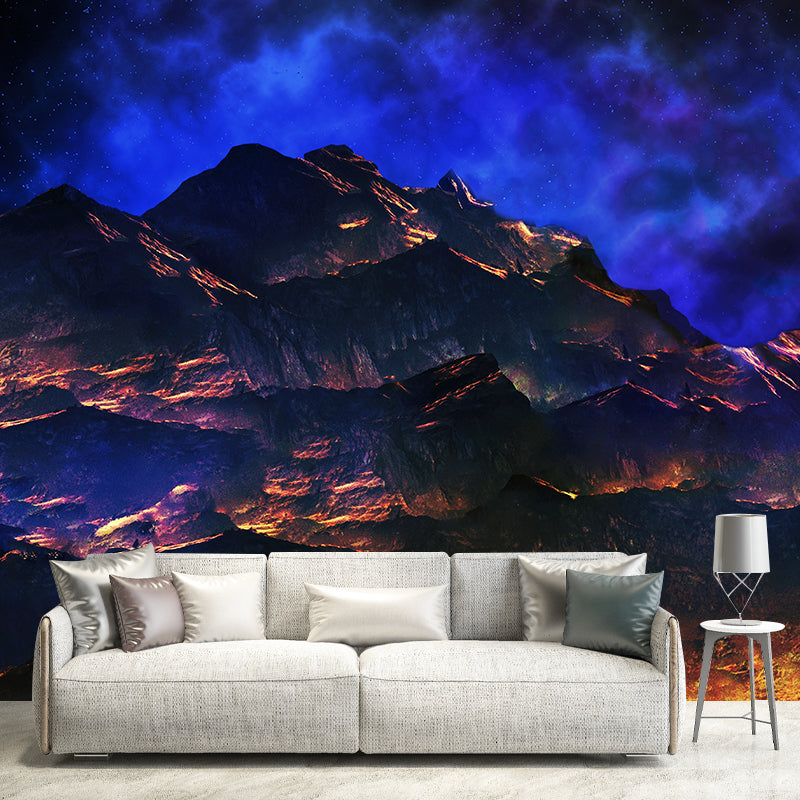 Mountain Illustration Mildew Resistant Mural Wallpaper Living Room Wall Mural