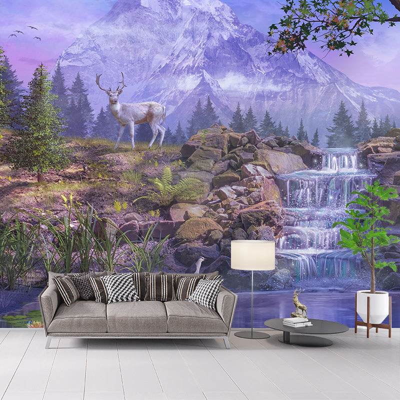 Mountain Illustration Mural Wallpaper Decorative Bedroom Wall Mural