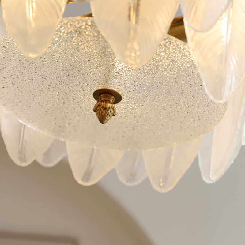 Faire de plumes lampe de plafond support de fer moderne monte à chasse à lampe à lampe en verre pour balcon