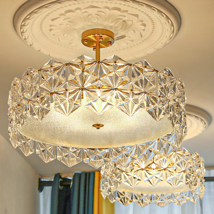 Plafon de forme ronde Mount de chasse moderne en fer moderne avec abat-jour en verre pour étudier