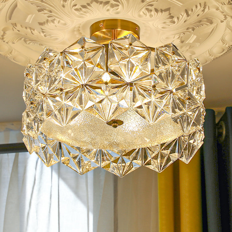 Plafon de forme ronde Mount de chasse moderne en fer moderne avec abat-jour en verre pour étudier