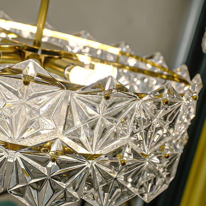 Plafon de forme ronde Mount de chasse moderne en fer moderne avec abat-jour en verre pour étudier