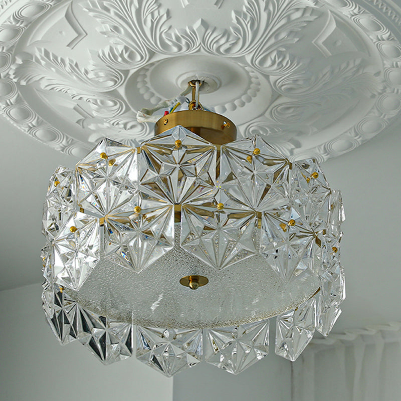 Plafon de forme ronde Mount de chasse moderne en fer moderne avec abat-jour en verre pour étudier