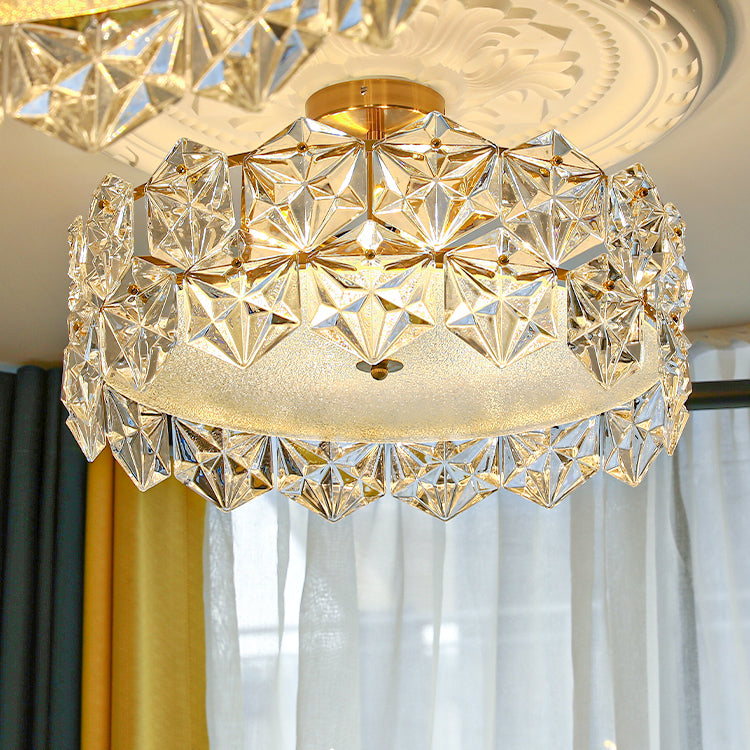 Plafon de forme ronde Mount de chasse moderne en fer moderne avec abat-jour en verre pour étudier