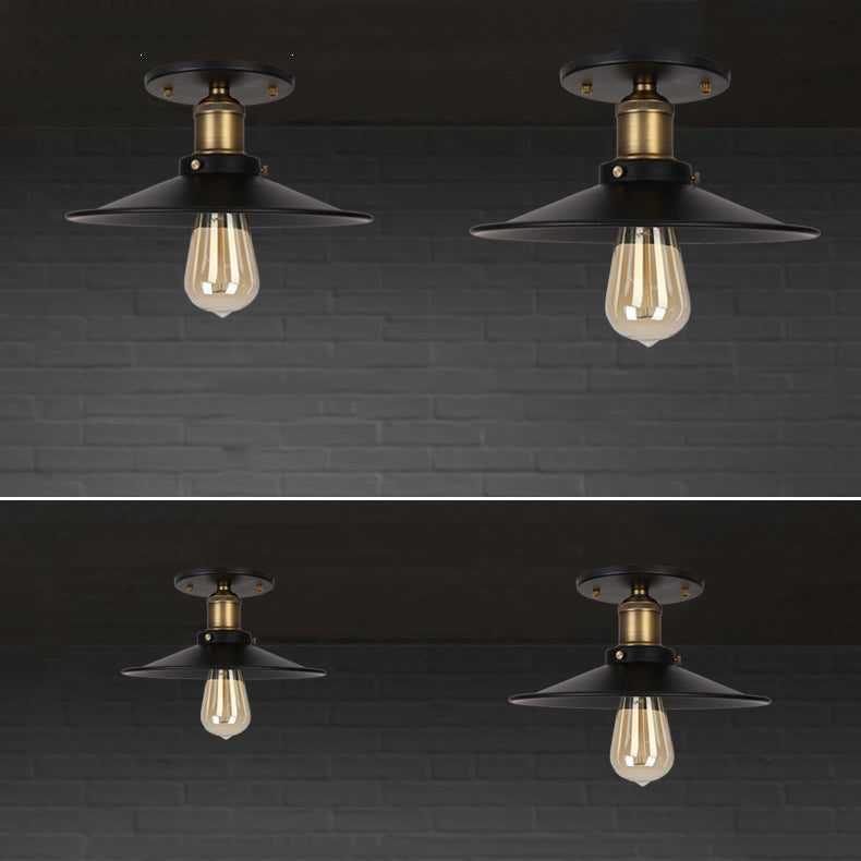 Éclair semi-monment à l'allumage de l'allée industrielle semi-luxueuse conique en métal en noir