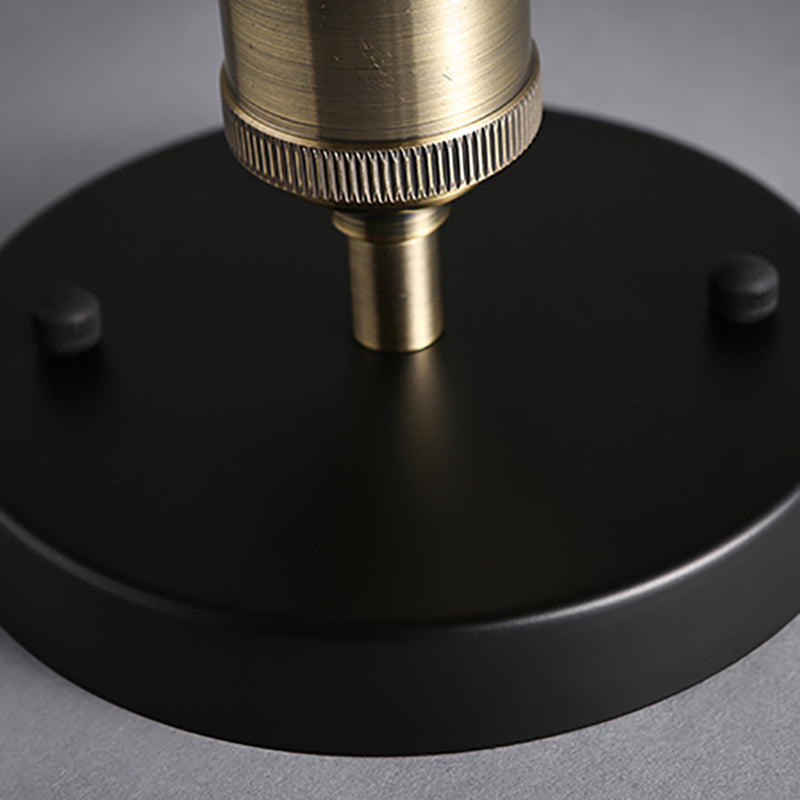 Metal Conical Semi Flush Mount Light Industrial Aisle Semi Mount Lighting in Black