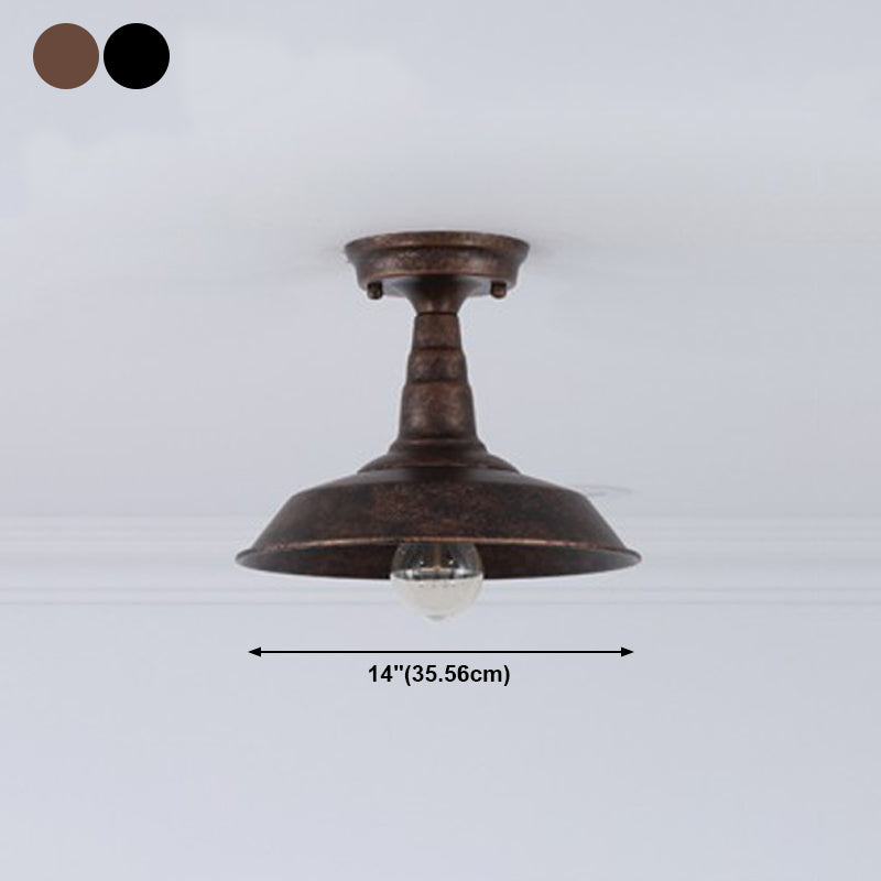 Lampada semi-floscio in metallo semi-flush ombreggiata in stile semi-filo