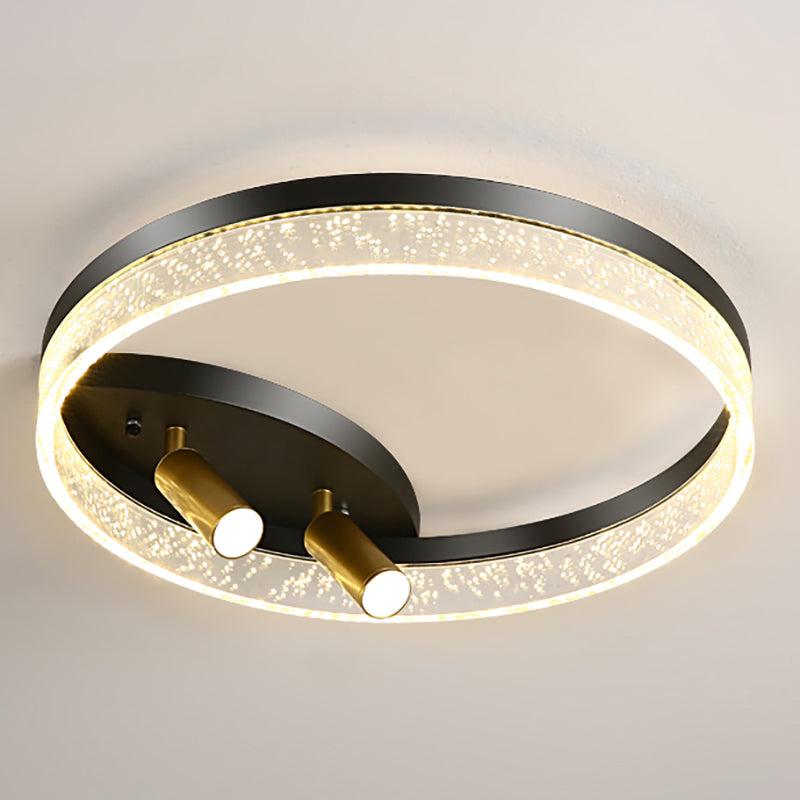Circular Ceiling Light Fixture Modern Style Metal LED Bedroom Ceiling Fixture