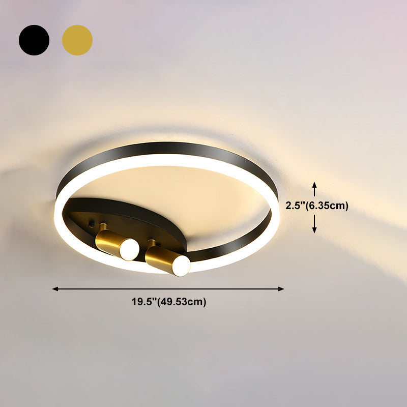 Circular Ceiling Light Fixture Modern Style Metal LED Bedroom Ceiling Fixture