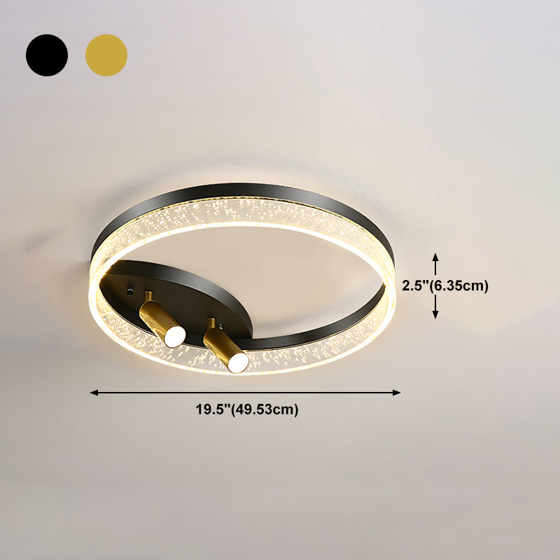 Circular Ceiling Light Fixture Modern Style Metal LED Bedroom Ceiling Fixture