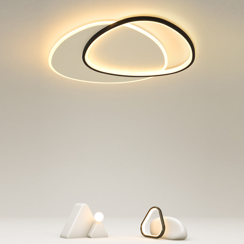 Triángulos modernos iluminación de techo de techo de metal led dormitorio de techo en negro